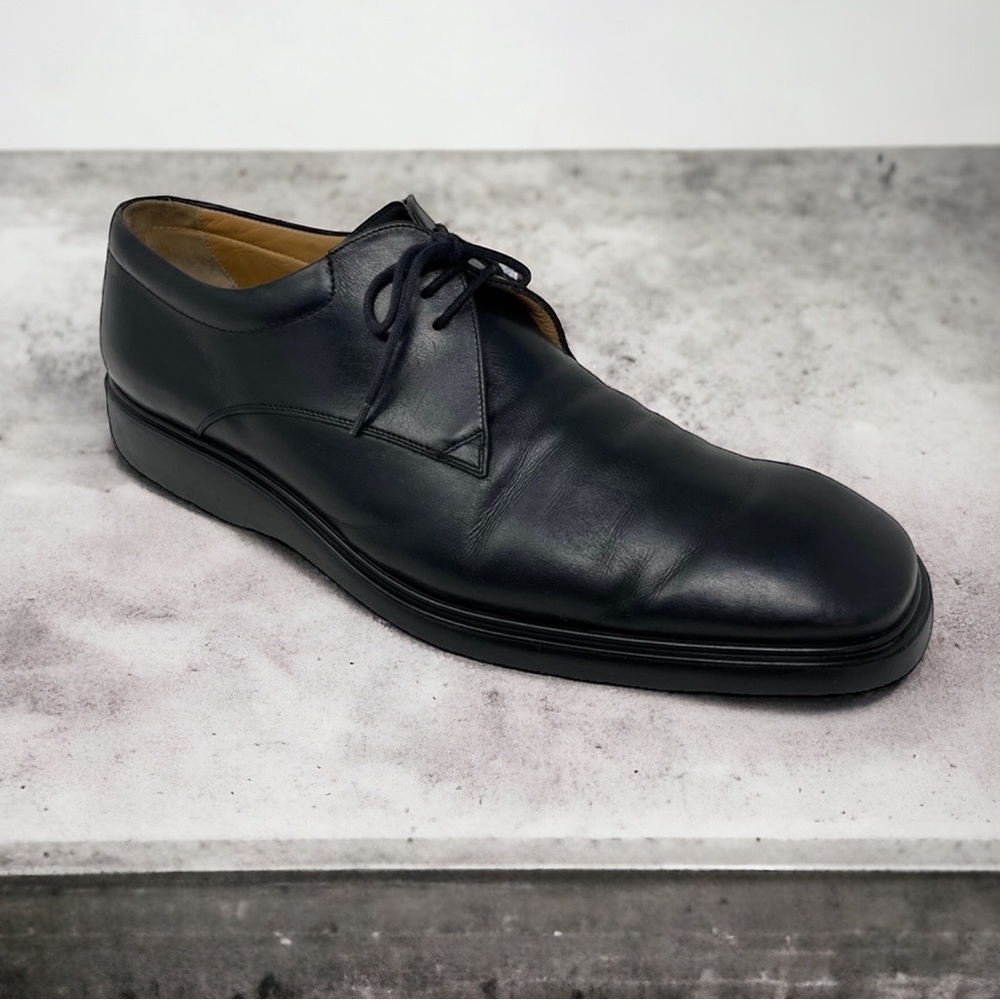 Bally Rexa Black Leather Lace Up Oxford Shoes Size 12 Made in Italy
